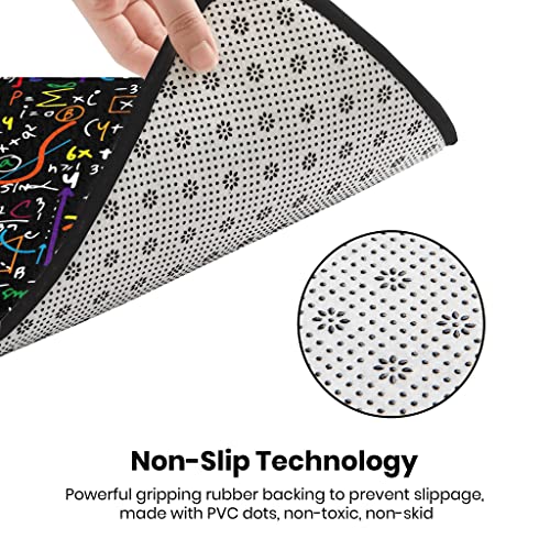Non Slip Large Area Rugs Durable Thick Floor Mat Doormats Black Math Linear Mathematics Education Pattern Printed Floor Pad Rugs Living Room Bedroom Carpet Standing Mat Home Decor 60"X40" #TOP3
