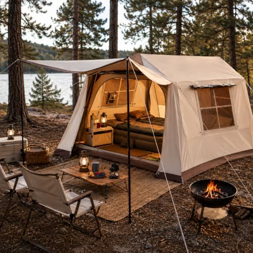YOLENY 4 Person Instant Cabin Tent, Blackout Camping Tent...