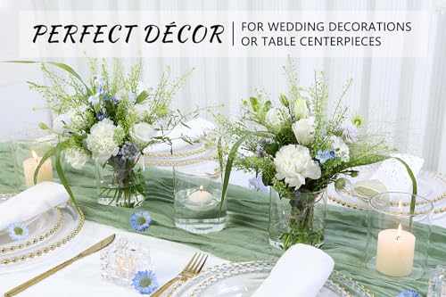 image for SUPMIND 12Pcs Glass Cylinder Vase for Centerpieces 5 Inch Clear Flower