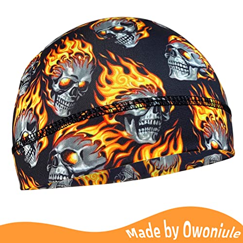 Image of 6 Pcs Skull Cap Sweat Wicking Helmet Liner Breathable Cycling Beanie Running Sports Hat Cooling Head Wraps for Men