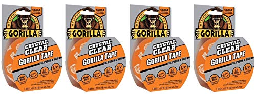 Image of Gorilla Crystal Clear Repair Duct Tape, 1.88 inch x 9 yd, Clear, (Pack of 4)