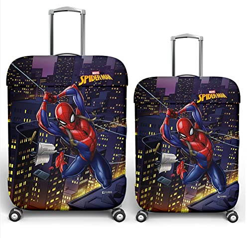 Image of Heart Home Marvel Spiderman Luggage Cover | Polyester Travel Suitcase Cover | Washable | Stretchable Suitcase Cover | 22-26 Inch-Medium | 26-30 Inch-Large | Pack of 2 | Multicolor