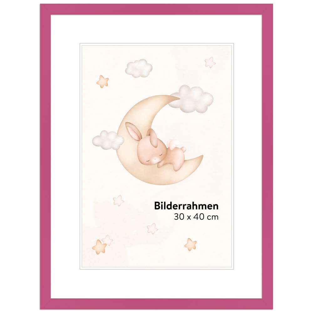 WANDStyle DIN A4 Bilderrahmen für Kinderzeichnungen, Pink Kinderbilderrahmen 21x30 cm, Bilderrahmen Kinder, Wechselbilderrahmen A4, Kinderzeichnungen aufbewahren, Rahmen - Made in Germany H950