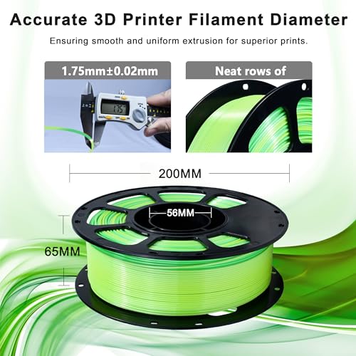 Image of iBOSS Silk PLA+ Gradient 3D Printing Filament, 1KG Spool 1.75mm Silk Shiny Yellow Green Gradient Printer Filament 2.2lb, Neatly Wound 3D Printing Filament Compatible with FDM 3D Printers