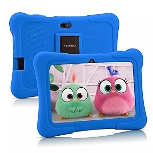 PRITOM Kids Tablets 7 inch, 32 GB, 512GB Expand, Perfect Size for Toddler Tablet, WiFi, Dual Camera, Education, Games, Children Tablet with Parental Control (Blue)
