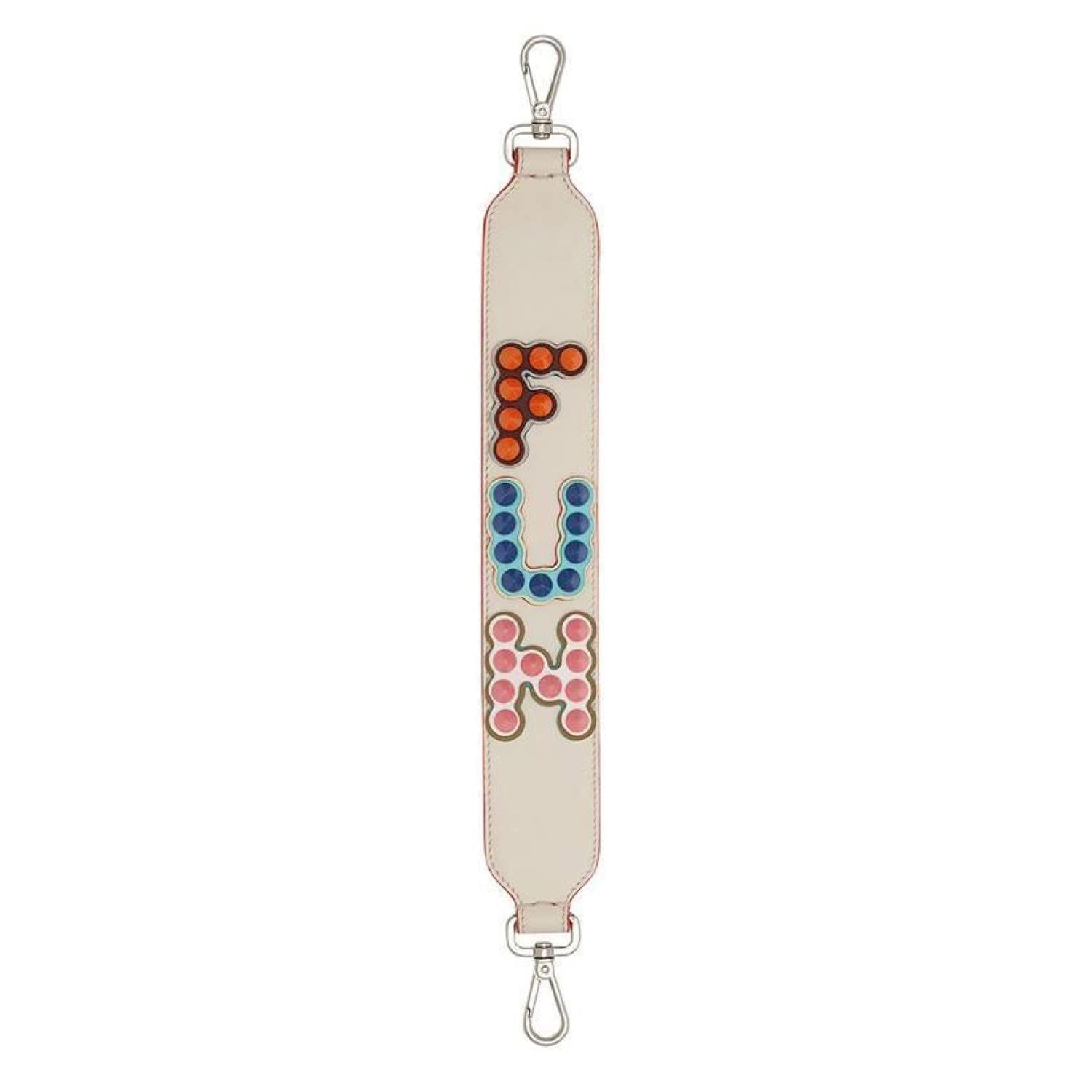 FENDI “STRAP YOU” White Multicolored Studded Shoulder Purse Strap FENDI】STRAP YOU COLOURFUL STUDDED BAG STRAP☆ストラップ  main image 4