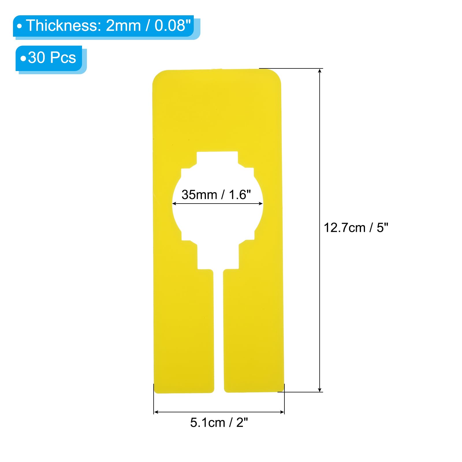 PATIKIL Clothes Dividers, 30 Pack Yellow Plastic, 12.7x5.1cm / 5x2 inch (L*W), Closet Organizer
