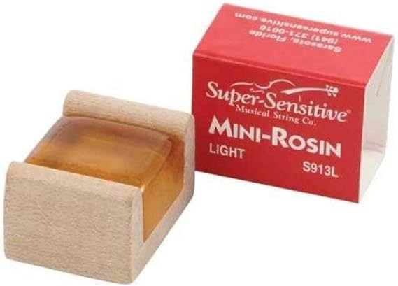 D'Addario Mini Rosin - Super Sensitive Rosin - Violin Rosin, Cello Rosin, Viola Rosin - Bow Rosin - Apply Easily with Quick Response - Dark - 1 Pack