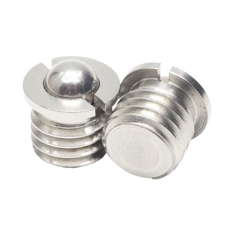 304 Stainless Steel Flanged Spring Ball Plunger Press-in Set Bead Wave Screw(5pcs M10x1.5)