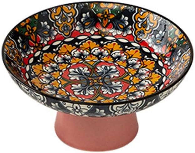 Enamel Colored Ceramic High Legged Fruit Plate Coffee Table Snack in The Living Room