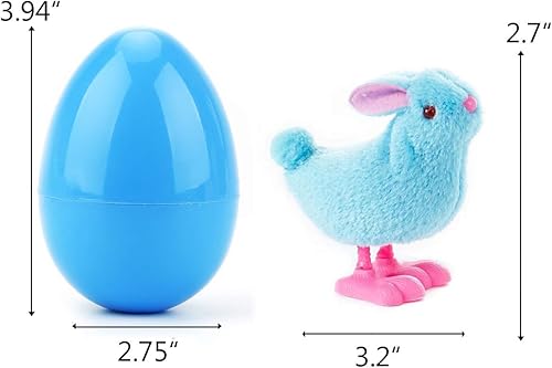 Miniatura 3 de UMEELR Huevos de Pascua precargados con coloridos conejitos saltadores y pollo para cestas novedosas, recuerdos de fiesta de caza de huevos, paquete