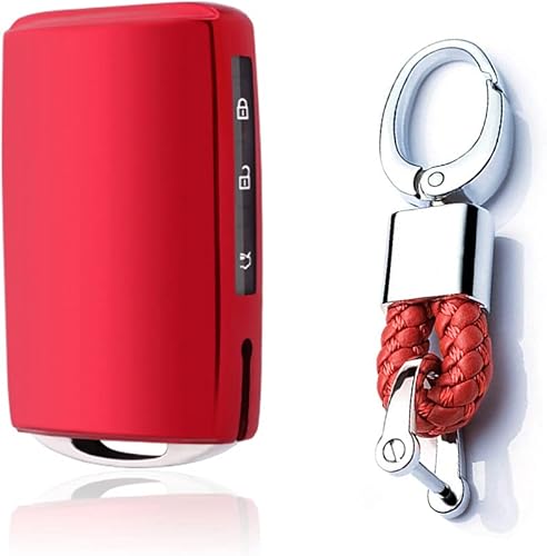 Miniatura 8 de SANRILY Funda para llavero Mazda 3 Hatchback CX-5 CX-30 CX-8 sin llave, soporte para llavero de TPU suave protector de llaves, color morado y negro