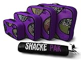 Shacke Pak - 5 Set Packing Cubes - Travel Organizers with Laundry Bag (Orchid Purple)