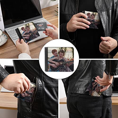 Personalized Leather Photos Wallet Custom Wallets for Men Design Your Own Name Picture Soft High Capacity Wallet for Men Husband Bf Dad Son Uncle Friend (Double-Sided Design)4