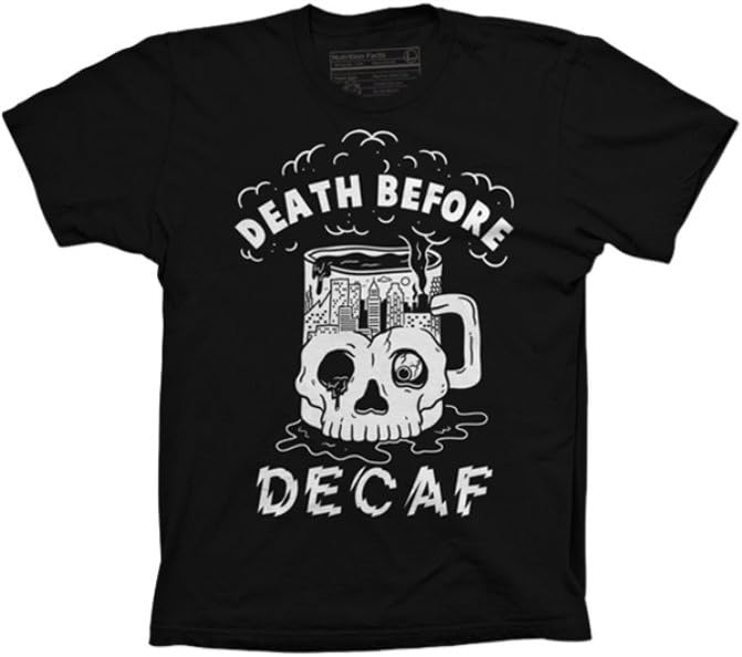 Pyknic Men's Death Before Decaf Tee M Black