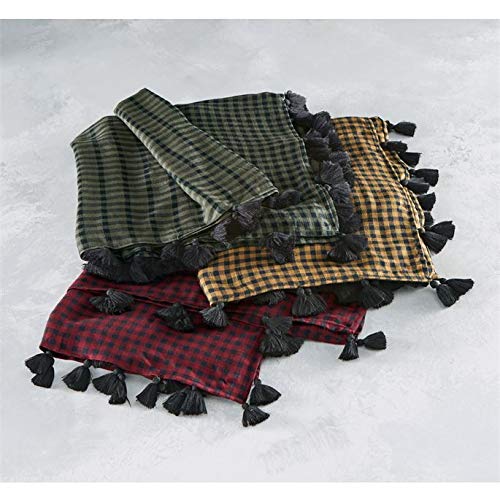 Mud Pie Womens Gingham Square Scarf Olive, Olive, 50 X Us #TOP1