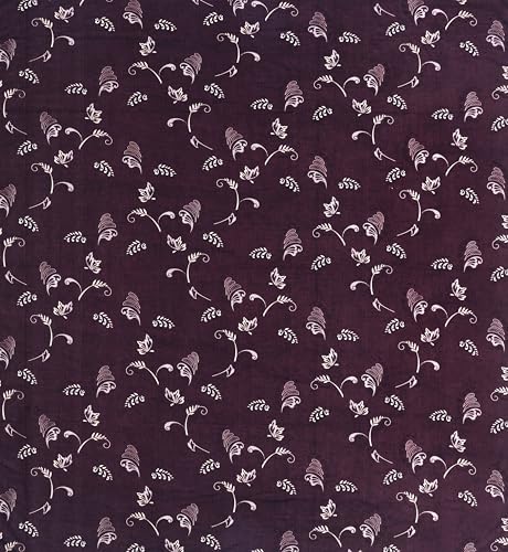 Image of RD TREND Premium Soft Cloud Cotton Floral Bedsheet for Double Bed | Size-90x90 Inches Queen Bedsheets with 2 Matching Pillow Covers (18x28 Inch) Dark Plum