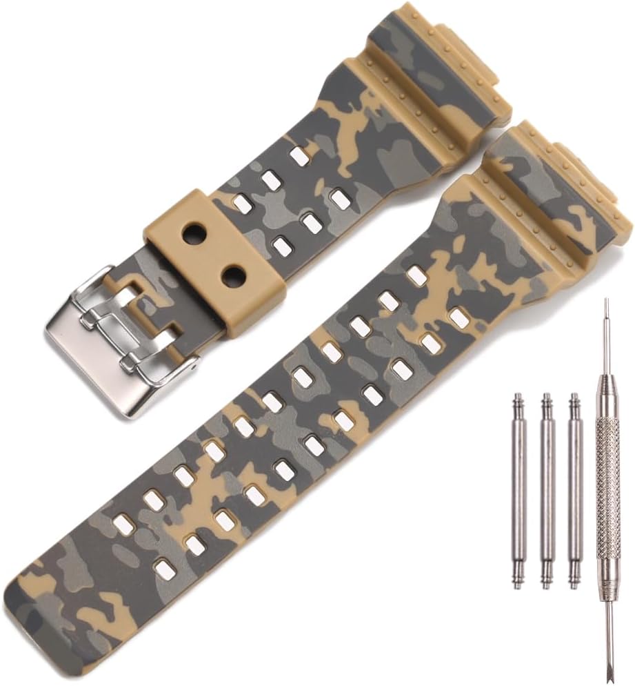 Resin Replacement Bands Compatible with Casio G-Shock GA100 GA-100 GA-120 GA110 GD-120 GD100 Watch Strap