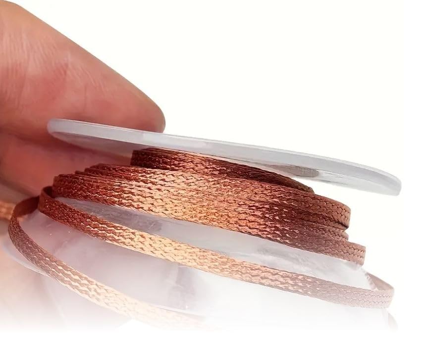 RYN 1pc/3pcs Solder Wick Braid 5ft Length 2.5mm Width Desoldering Wick Braid Remover Tool Solder Sucker No-Clean Soldering Wick Wire Roll And Disassemble Electrical Components
