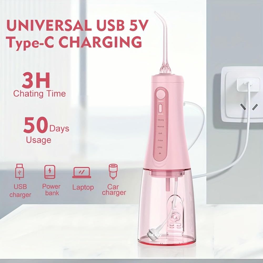 Irrigador bucal portátil, Equipo Dental de Grado Profesional, Potente Limpiador, irrigador bucal con 5 Modos de higiene bucal.