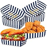 KERINGO No Folding Required 50 Pack 2 Lb Nautical Party Food Trays Nautical Plates Birthday Party Supplies Nautical Themed Nacho Holders Paperboard Tray Disposable Serving Trays