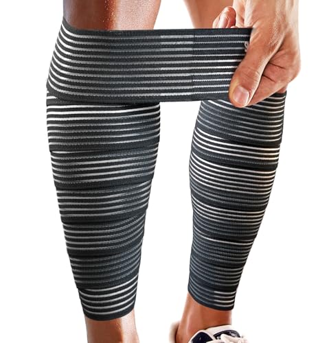 HiRui Calf Compression Wraps, 71" Adjustable Elastic Bandage Sleeves, Lower