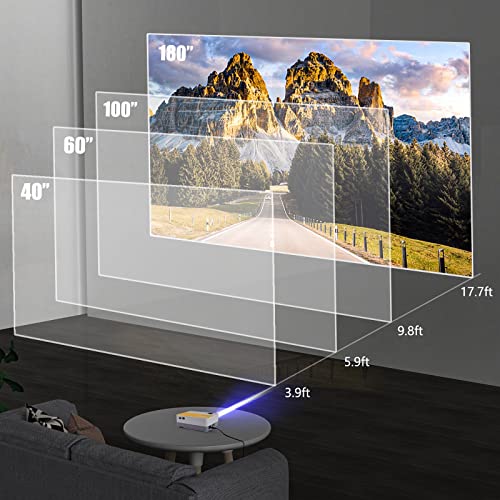 TUREWELL Mini Projector, Portable Outdoor Video Projector with 7500 Lumens, 1080P Full HD Office and Home Theater Movie Projector, Compatible with iOS/Android Phone/Laptop and USB/VGA /HDMI - Thumbnail 3