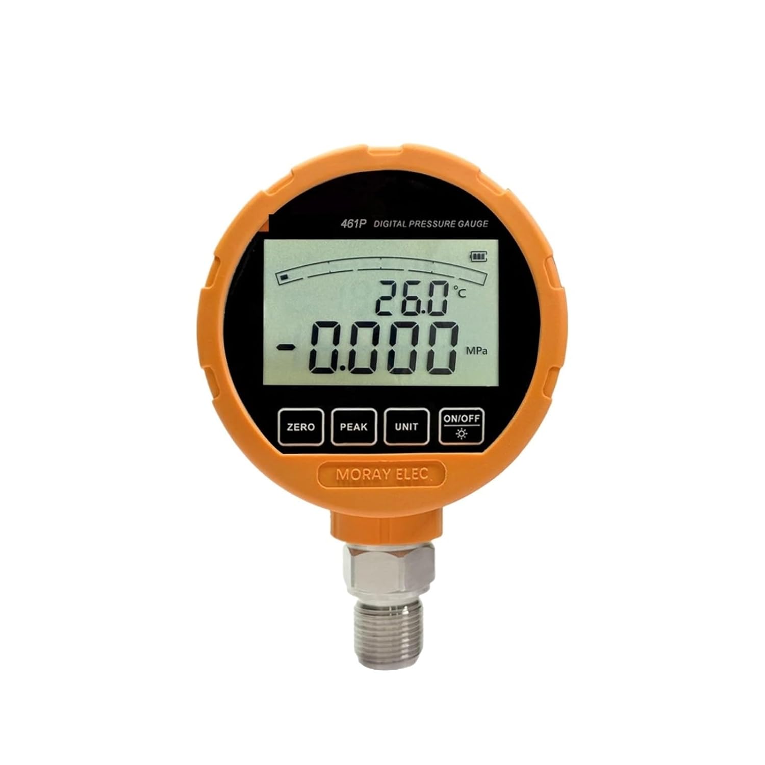 1pc ME461P Digital Hydraulic Pressure Gauge Accuracy 0.5% FS Diaphragm 316L LCD Stainless Steel Gas Liquid Fuel Manometer(NPT1-4,0-100KPa)