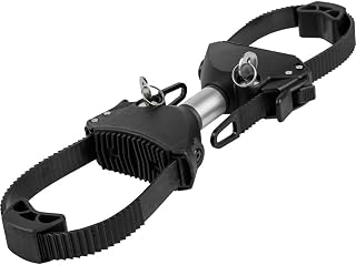 EUFAB 11579 Strap-Rahmenhalter beidseitig, abschließbar, 15 cm Länge, Silber, Schwarz
