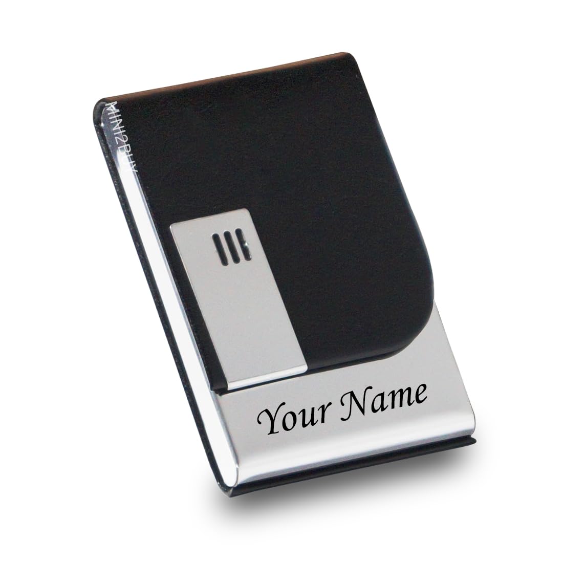 custom Customized Your Name Business Card Holder with Ultra Slim Design,Business Card Case with Premium PU Leather, Suit Pocket Metal Card Holder for Men/Women, RFID Blocking Holder (cust-Black)-picture-18
