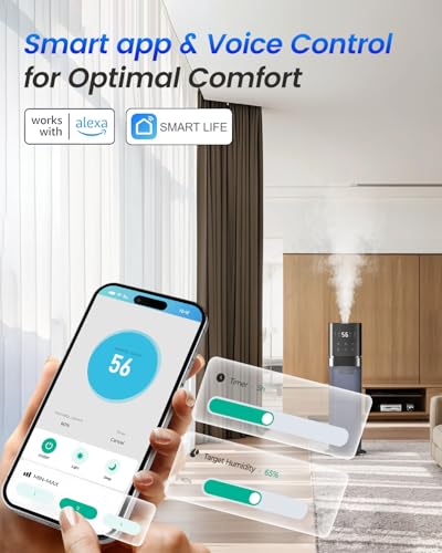 Ailinke ALK-KH-K20SMA Smart Humidifier Large Room, 2.1Gal/8L Humidifiers For Bedroom Home With Extended Tube, Whole House Cool Mist Humidifiers 1000 Sq.Ft. thumb #2