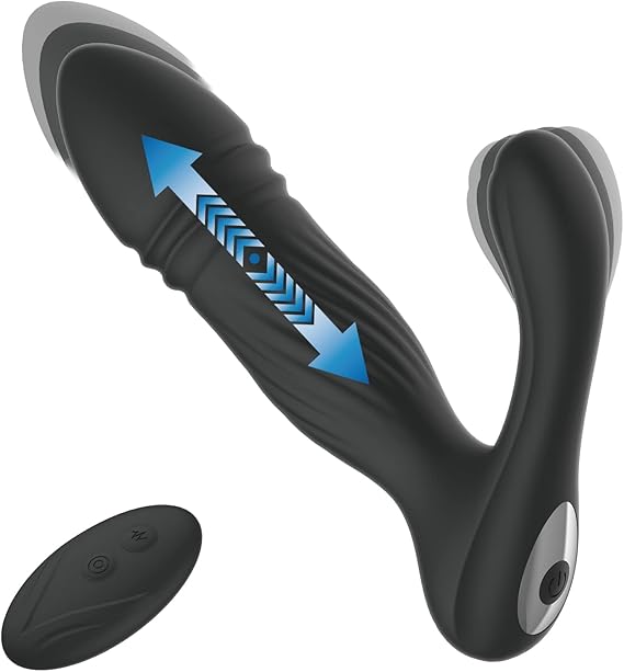 Prostate Massager with 10 Vibration Modes 10 Thrusting Speed, Remote Control ZRCOHU Adult Sex