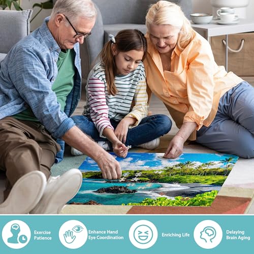 Image of 500 Piece Puzzles for Adults, Beach Jigsaw Puzzles 500 Pieces, Seaside Puzzles 500 Pieces for Adults, Ocean Jigsaw Puzzles, Funny Challenging Puzzles, Great Gift for Family Friends, 21 x 15 in