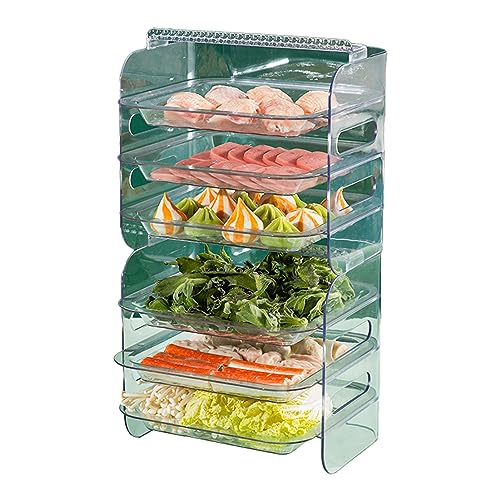 Sunicon Food Tray,3 Layer Food Tray Multifunctional Large Capacity Vegetable Fruit Preparation Plate Multilayer Food Sorting Tray for Home Kitchen (6 Layer White)