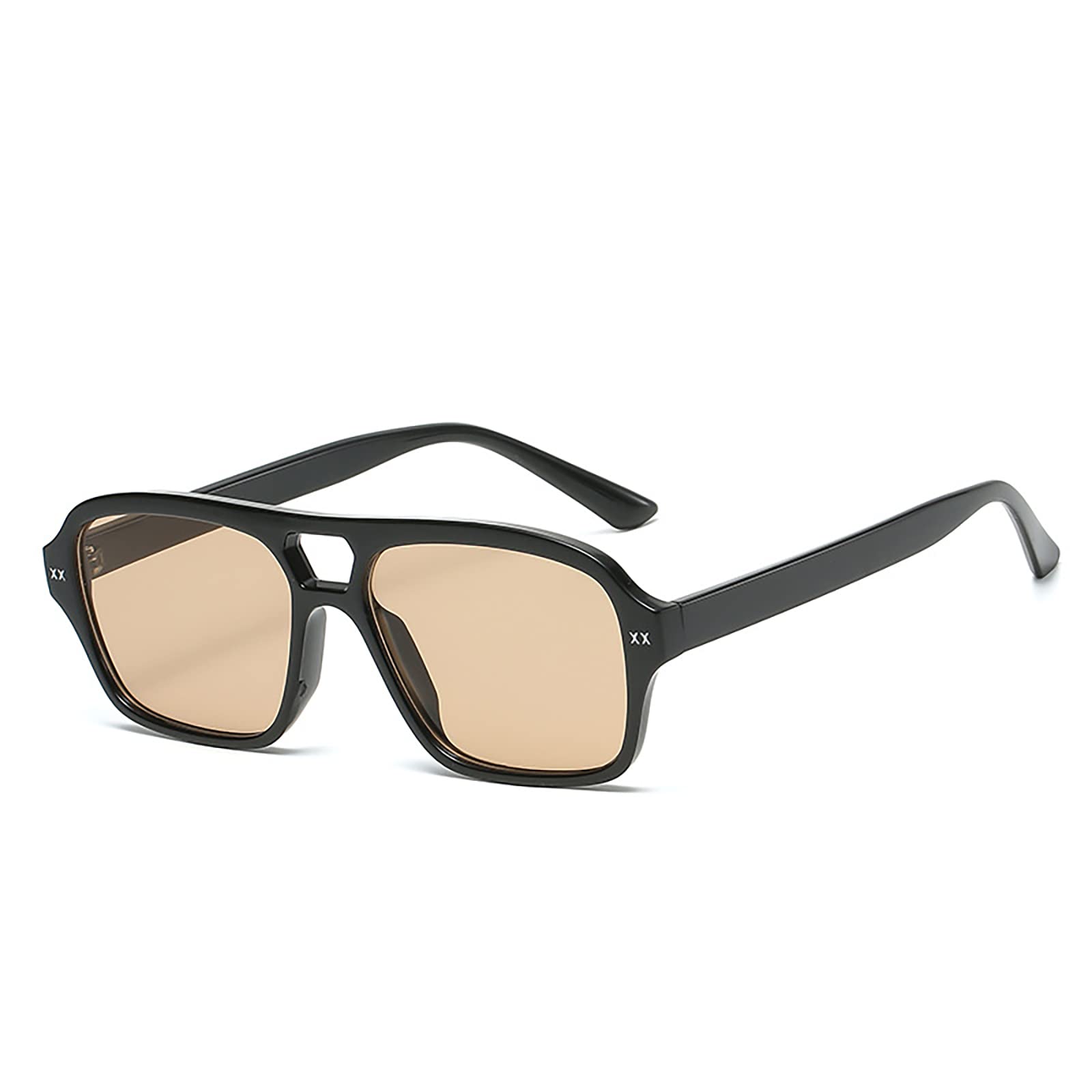 Stina Men's 3 Trend New Simple Sunglasses Personality Shade Sunglasses Retro Double Beam Square Glasses Fashion Decoration Gift