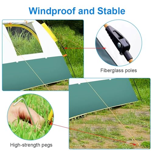 Carpa para camping impermeable y resistente al viento para 3-4 personas miniatura 3