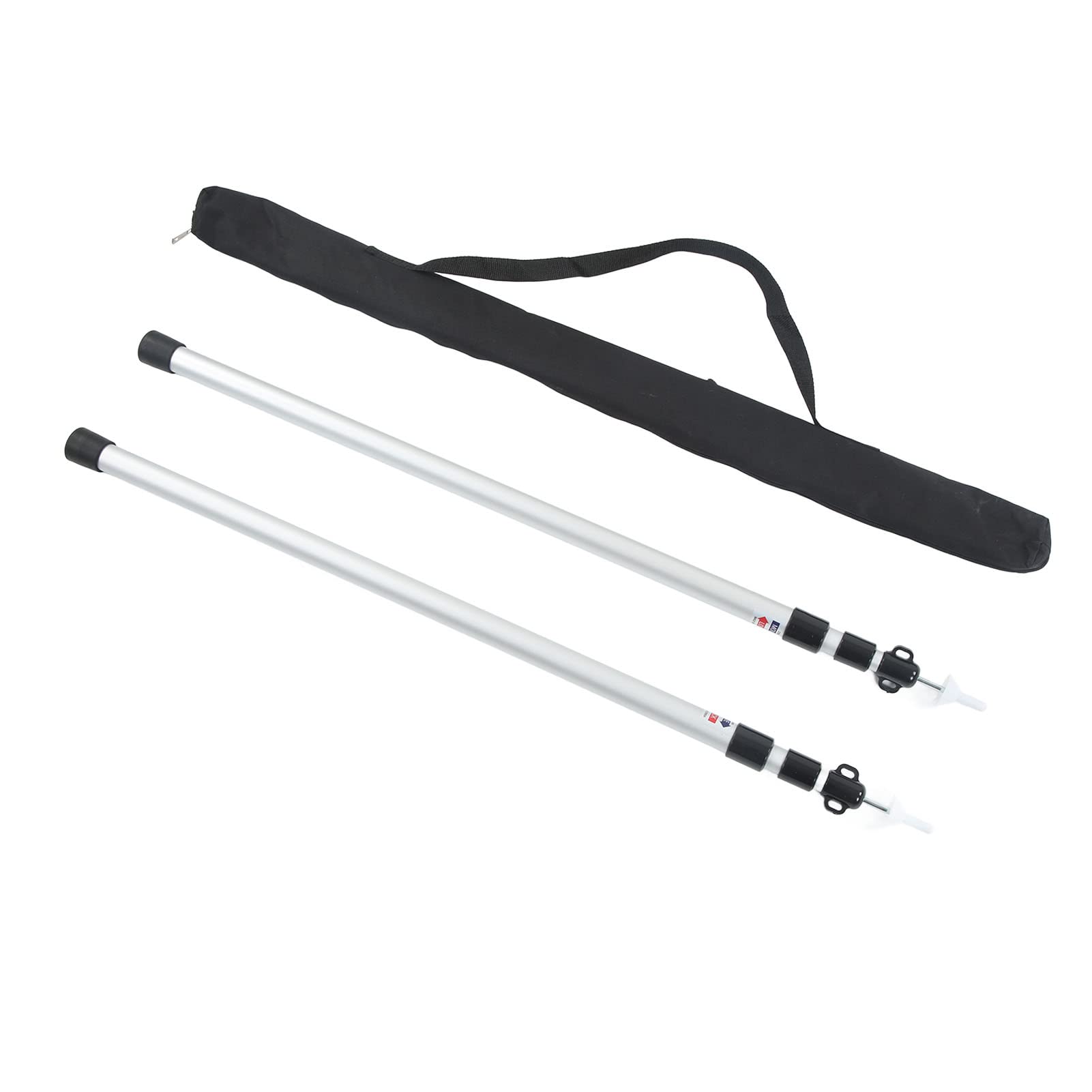 Changor 2 Stück Camping-Zeltstangen, 7075-Aluminiumlegierung, Teleskopisch, 95 Bis 235 cm, Baldachin-Stützstangen mit Aufbewahrungstasche für Markise, Wandern, Rucksackreisen