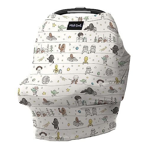 Image of Milk Snob Original Star Wars 5-in-1 Cover, Precious Padawans, Privacy for Breastfeeding, Baby Car Seat, Carrier, Stroller, High Chair, Shopping Cart, Lounger Canopy - Newborn Essentials, Nursing Top