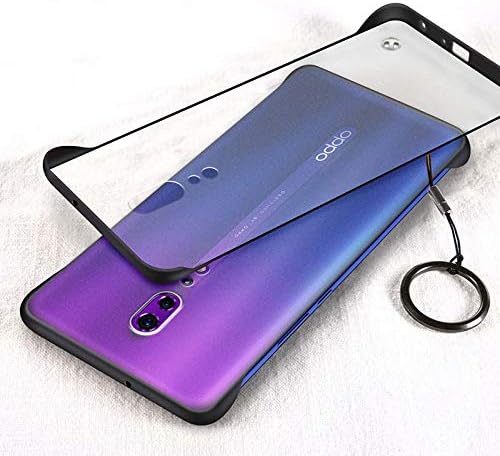 GUANHAO Case for Oppo Reno Z, Light Thin Translucent Hard PC with Ring Anti Fingerprint Anti Slip Shockproof Protective Case for Oppo Reno Z (Black)