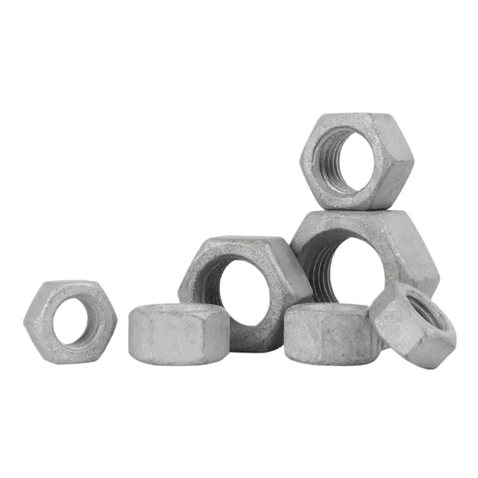Nakrętki sześciokątne, M8-M48 GB6170 klasa 8, ocynkowana ogniowo nakrętka sześciokątna, stal węglowa, 129 szt(M42(1pcs))