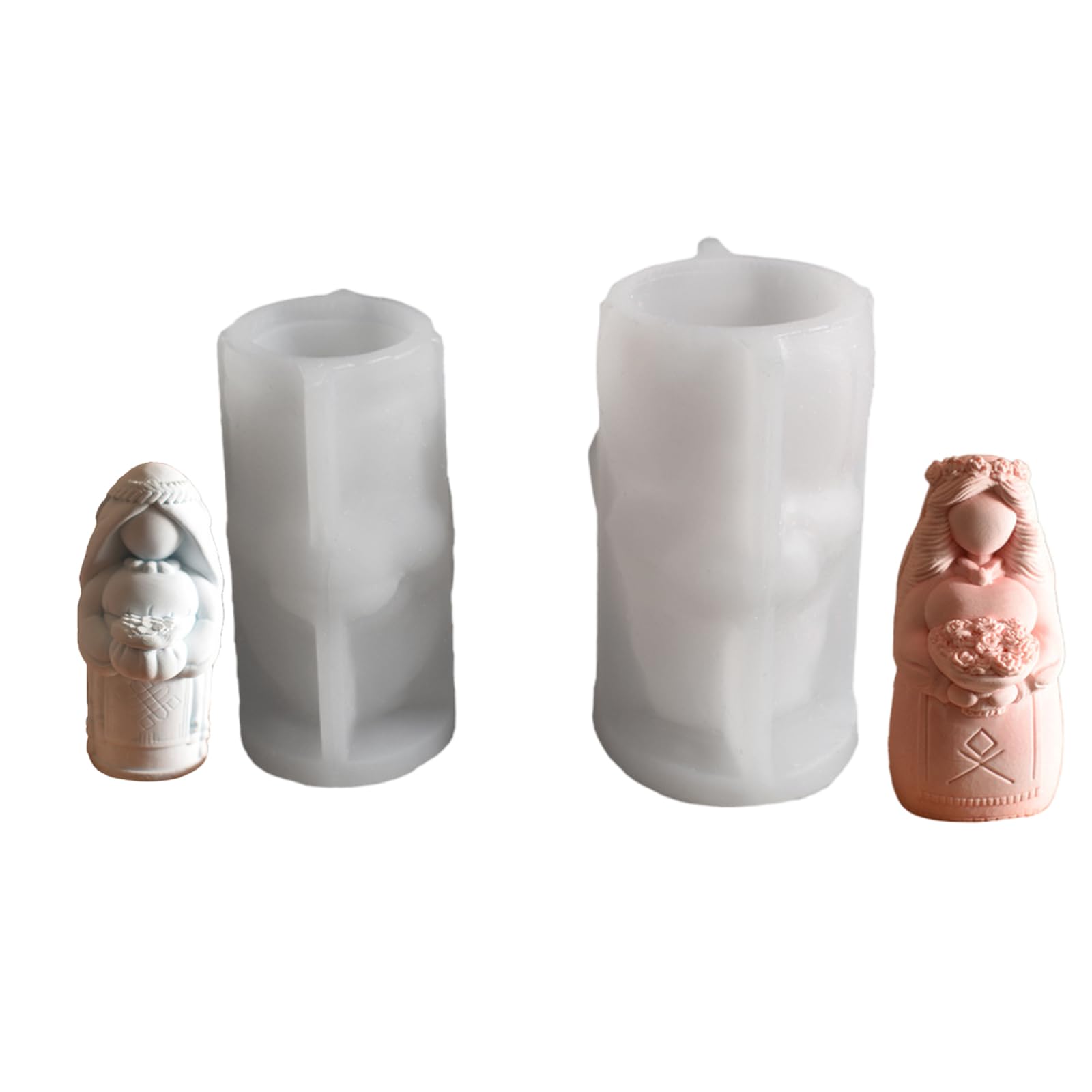 NEWFT Silicone 3D Bride Holding Flower Candle Mold for Handmade Enthusiasts Aromatherapys Mould Craft Classroom Supplies