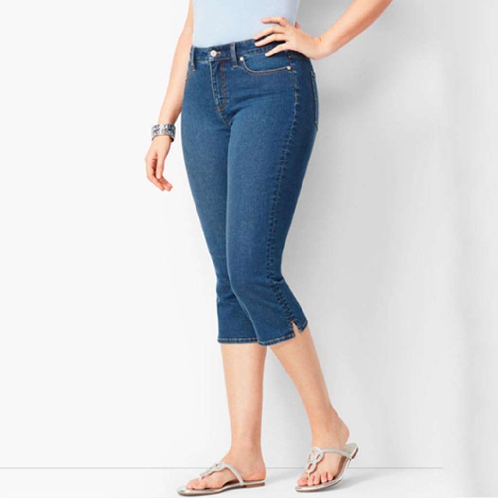 IQYU Pantalones vaqueros para mujer de 7/8 de longitud, elásticos, capri, pantalones cortos de verano 3/4, pantalones piratas de cintura alta, pantalones vaqueros elásticos, bermudas, pantalones