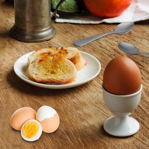 9 Stück Eierbecher set, Runde Eierbecher 4,7 x 4,8 cm/1,85 x 1,89 Zoll, Ostergeschirr aus Hochwertiger Kunststoff für Camping, Zu Hause, für das Frühstücksei Beim Brunch & Buffet(Weiß)
