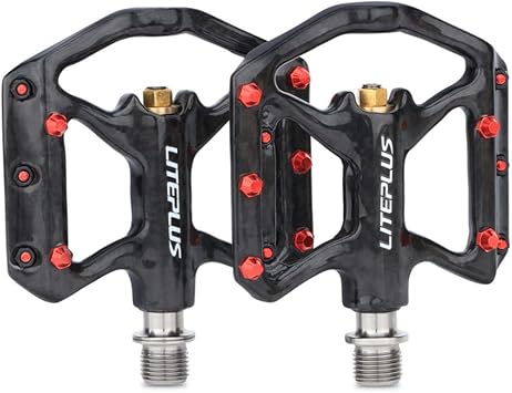 Bicycle Carbon Pedal Titanium Axle Road Bike Pedal MTB Super Light 3 Bearing Anti-Skid Pedal for Brompton Pedal