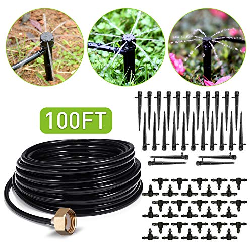 HIRALIY 100ft Drip Irrigation Kit Plant Watering System 8x5mm Blank ...
