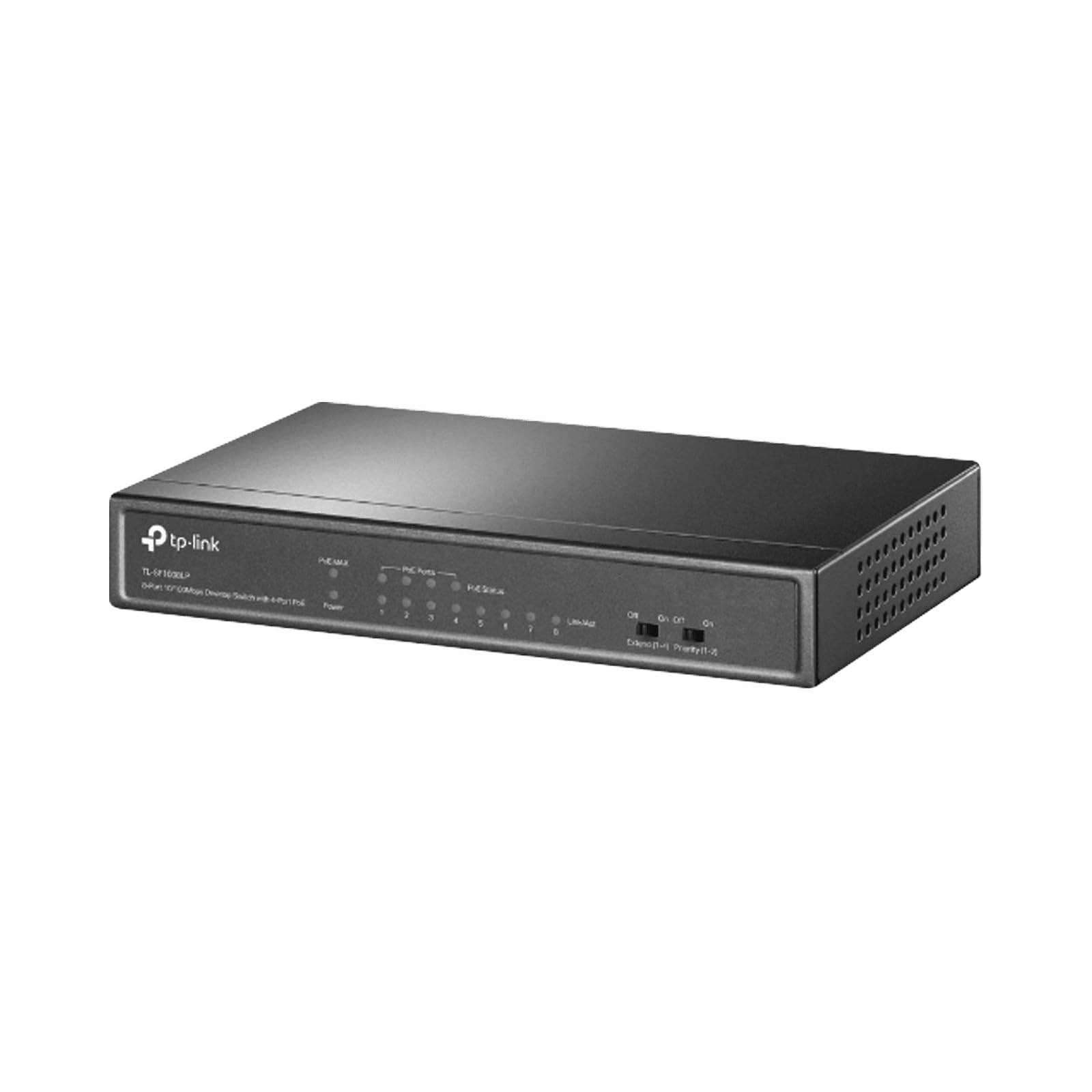 TP-Link PoE Switch 8-Port 100 Mbps, 4 PoE Ports up to 15.4 W for Each PoE Port and 41 W for All PoE Ports, Metal Casing, Plug and Play, Ideal for IP Surveillance and Access Point(TL-SF1008LP)