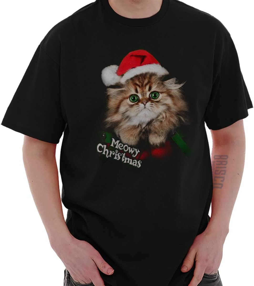 Classic Teaze Meowy Merry Christmas Kitten Holiday Cute T Shirt Tee Black