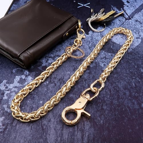 Image of newtro Wallet Chain Men Women Boy Girl, Biker Motorcycle Pants Jean Punk Long Key Chain Black Gold Silver 26 Types