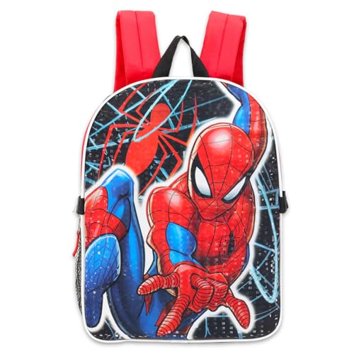 Mochila Marvel Homem-Aranha com lancheira para meninos ~ Pacote de 5 peças com bolsa escolar do Home