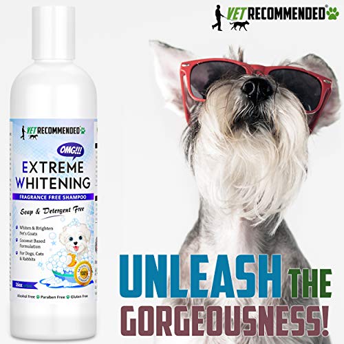 Vet Recommended Omg Extreme Dog Whitening Shampoo (16 Oz /473Ml) - Coconut Based 100% Safe - Free From Soaps, Detergent, Bleach & Fragrance - Make Your Dog's Coat Clean, Silky And Smooth. Made In Usa #TOP4